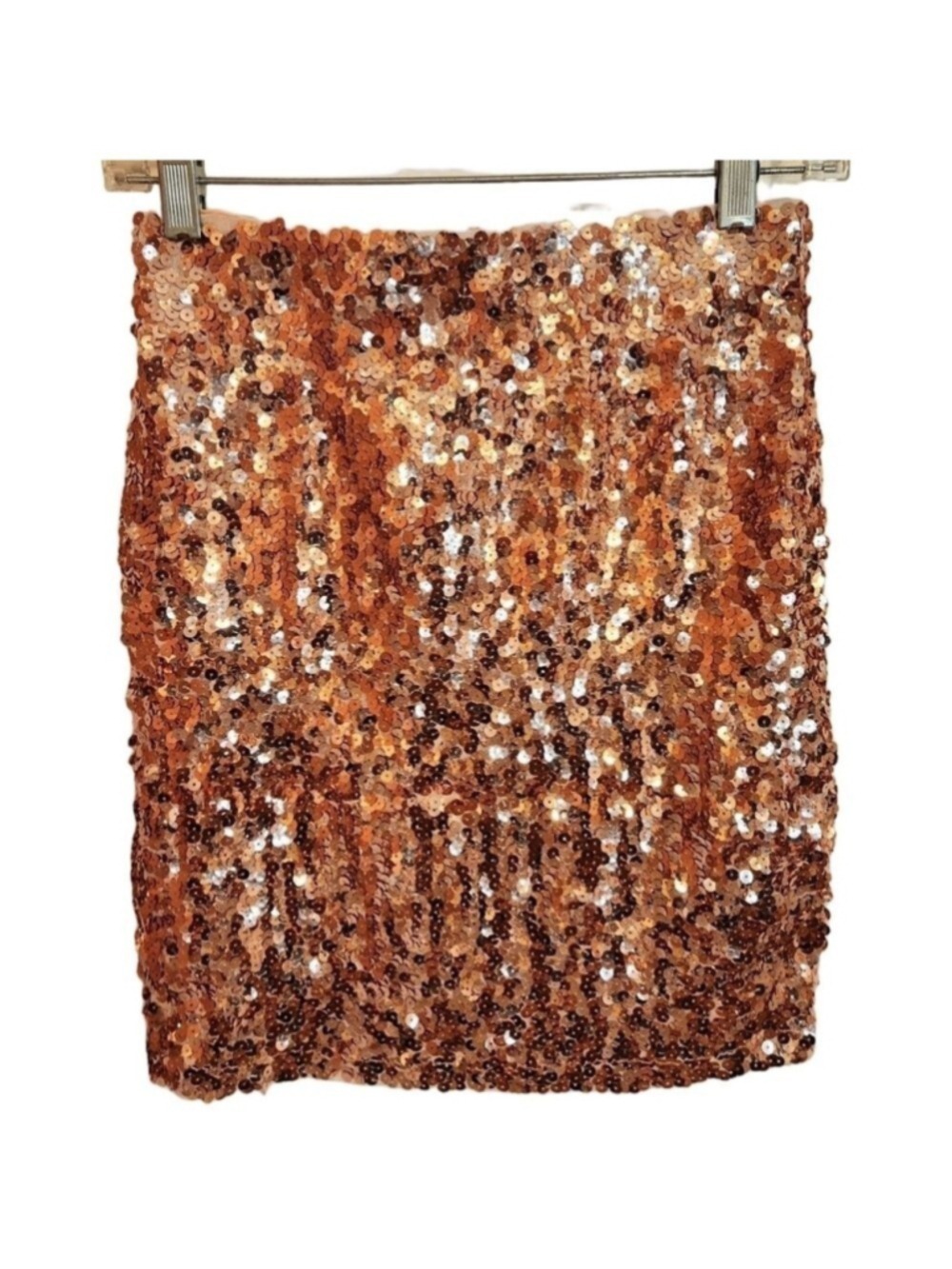 Manebi Rose Gold Sequin Mini Skirt Small - Picture 3 of 9